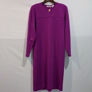 Vintage Liz Claiborne Wool Blend Shirt Dress Size Medium